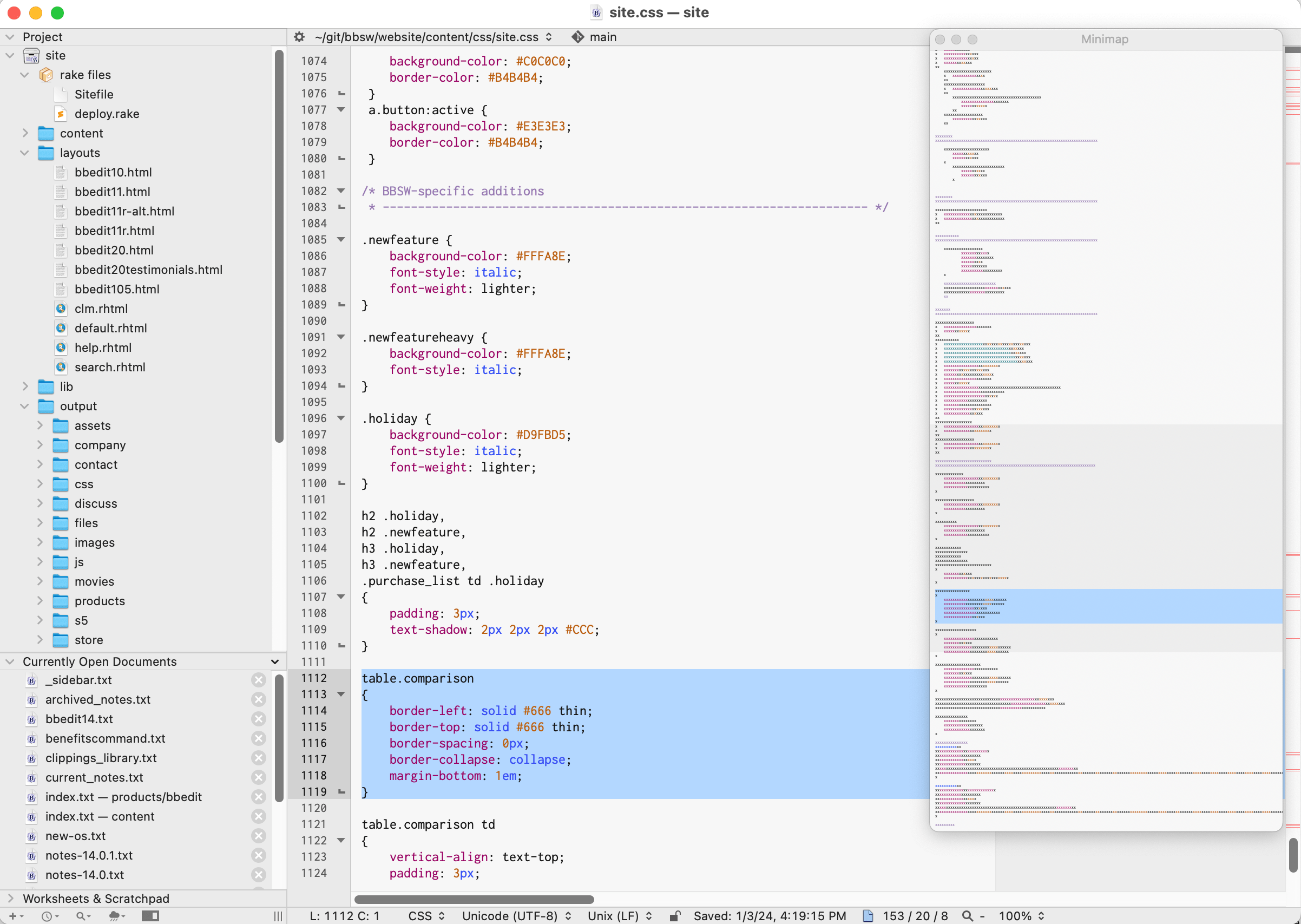 BBEdit screenshot
