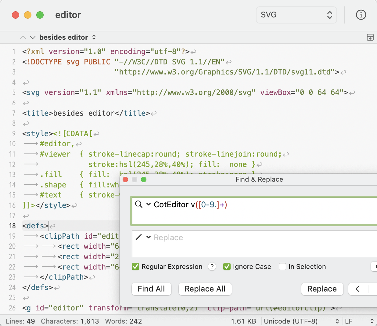 CotEditor screenshot