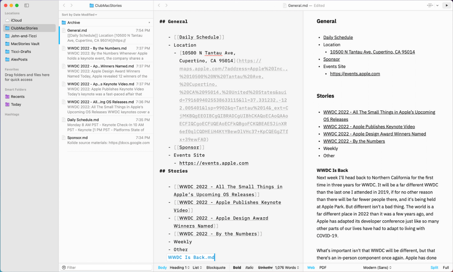 iA Writer screenshot