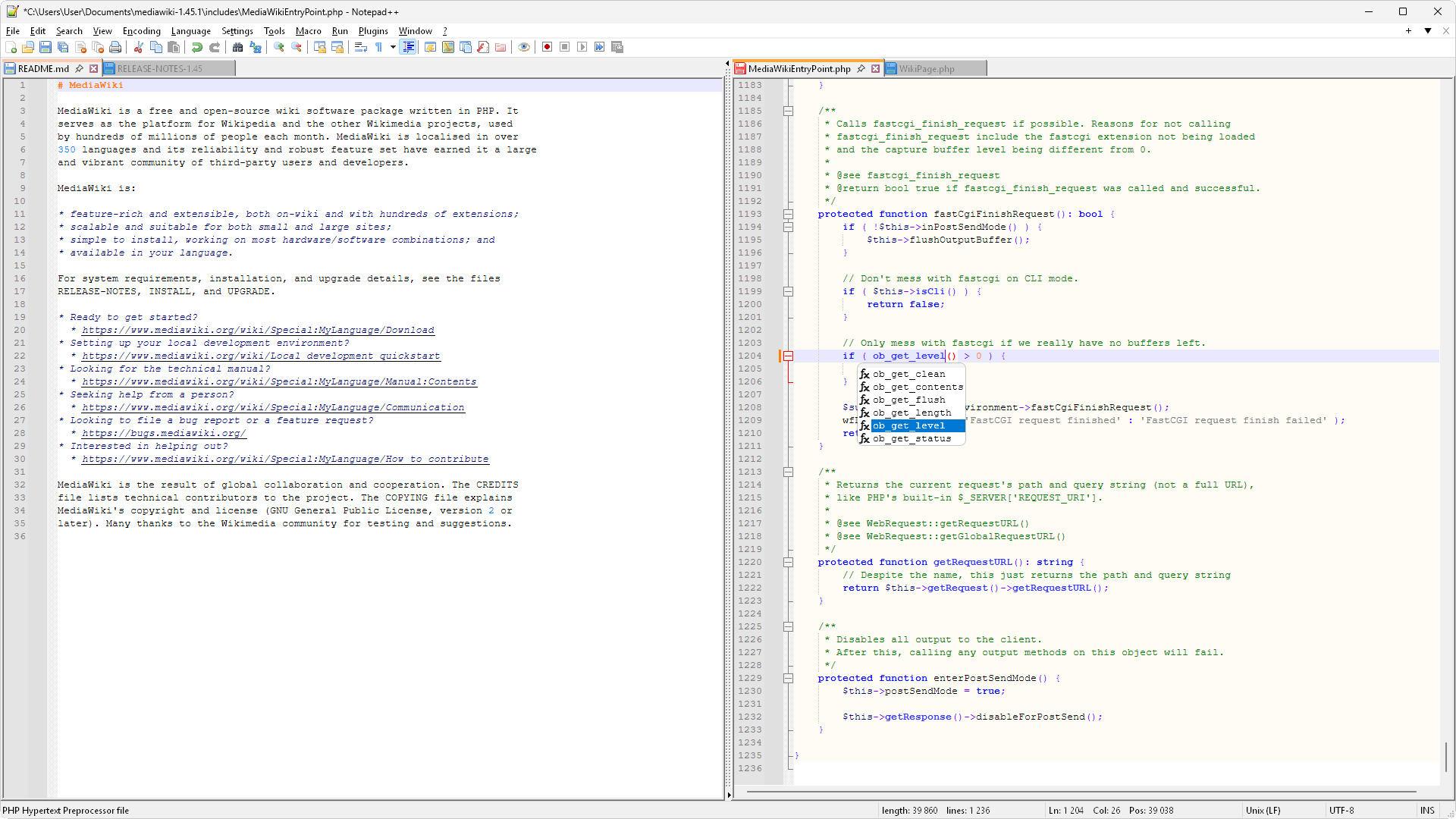 Notepad++ screenshot