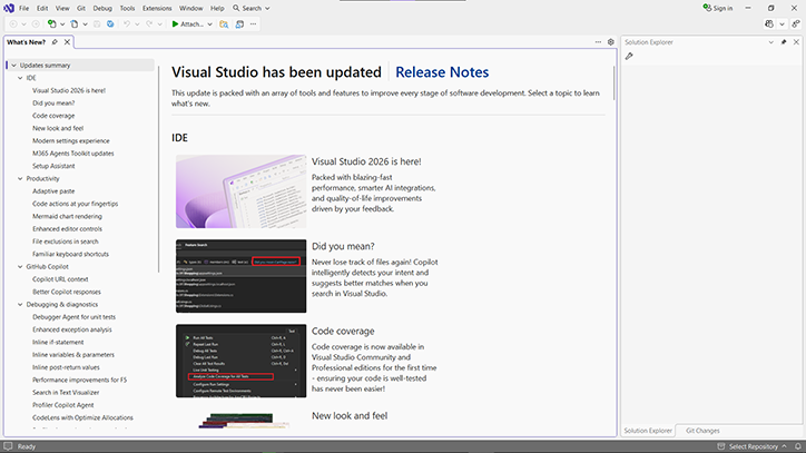 Visual Studio screenshot